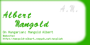 albert mangold business card